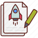 project, rocket, pencil, papers, new, scheme
