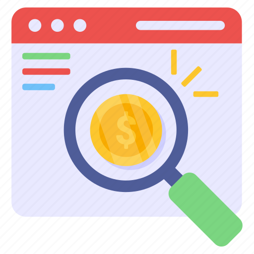 Search money, search dollar, money analysis, dollar analysis, find money icon - Download on Iconfinder