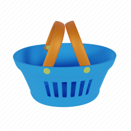 Shopping, basket, shop, cart, buy, bag, store 3D illustration - Download on Iconfinder