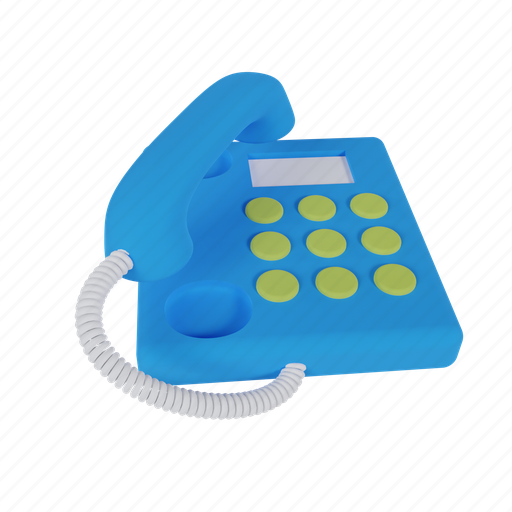 Telephone, device, landline, call, communication, contact, phone 3D illustration - Download on Iconfinder