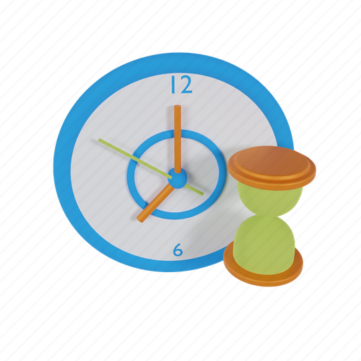 Timer, time, schedule, alarm, clock, hourglass, sand 3D illustration - Download on Iconfinder
