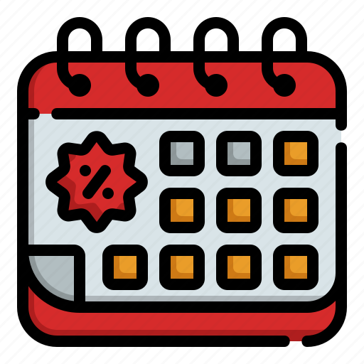 Calendar, sales, time, date, schedule, commerce, discount icon - Download on Iconfinder