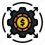 dollar, coin, arrows, business, and, finance, currency, cash, gear 