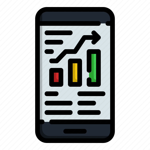 Mobile, smartphone, analytics, business, and, finance, investment icon - Download on Iconfinder