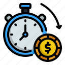 time, is, money, business, and, finance, date, stopwatch, currency