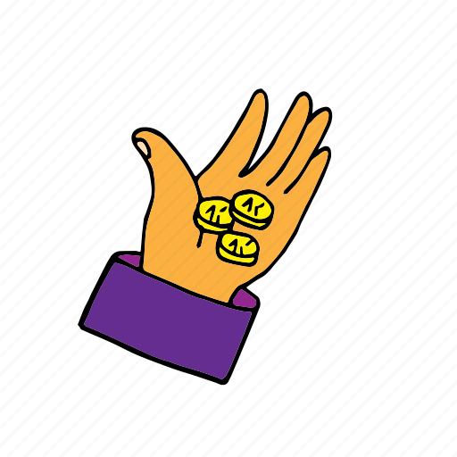 Deficiency, hand with money, lack, little money, money, offer, shortage icon - Download on Iconfinder