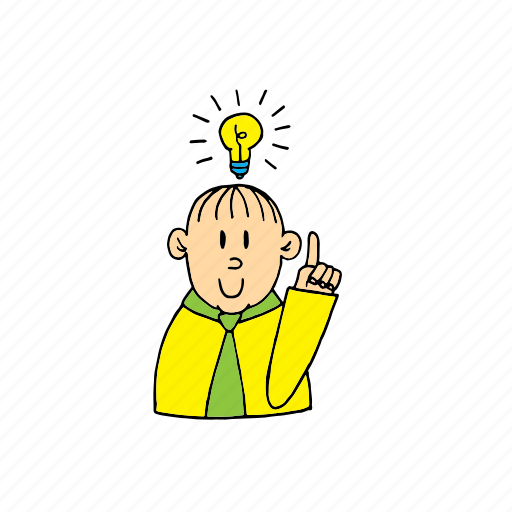Bulb, flashbulb, have an idea, idea, man, thinking, yes man icon - Download on Iconfinder