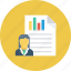 analysis, contact, list, report, user, user chart icon 