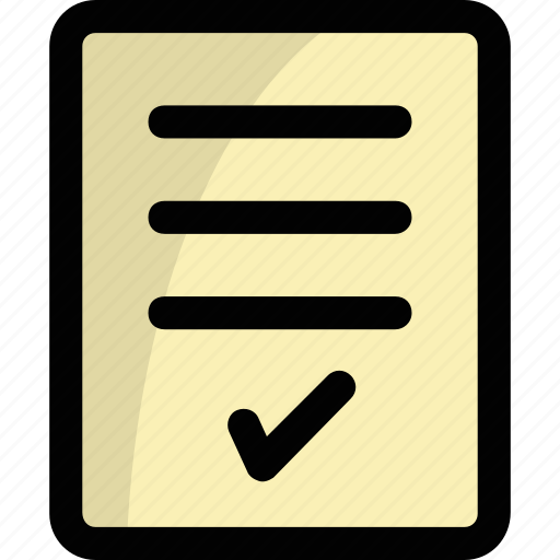 Approved list item, checked task list, product list, signed policy, work management icon - Download on Iconfinder