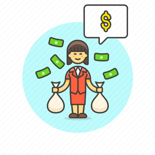 Business, income, cash, dollar, salary, wage, woman icon - Download on Iconfinder
