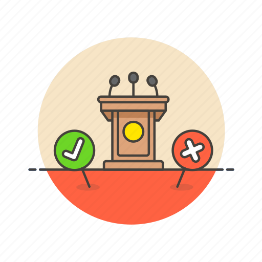 Business, conference, press, vote, no, stand, yes icon - Download on Iconfinder