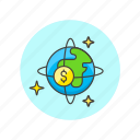 business, currency, world, dollar, earth, globe, money