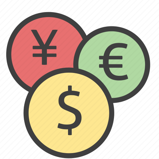 Coins, currencies, euro, money, usd, yen icon - Download on Iconfinder