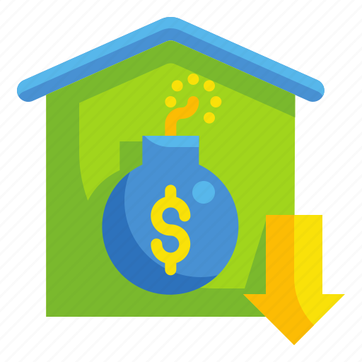 Bomb, business, debt, finance, house, liability, money icon - Download on Iconfinder