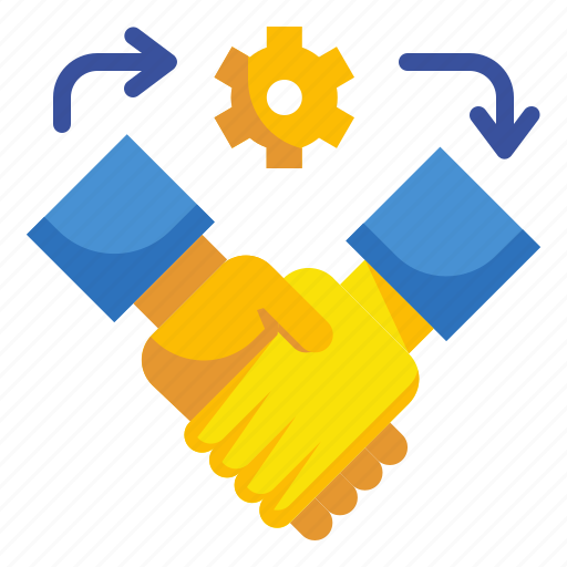 Agreement, cogwheel, company, gestures, hands, outsourcing, shake icon - Download on Iconfinder