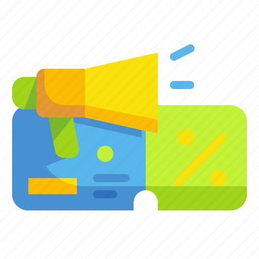 Commerce, coupon, discount, megaphone, promotion, shopping, voucher icon - Download on Iconfinder