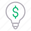 bulb, creative, dollar, idea, innovation 