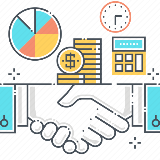 Agreement, business, company, contract, finance, hand shake, pie chart icon - Download on Iconfinder