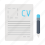 curriculum vitae, cv, document, job application, sheet 