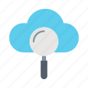 cloud, magnifier, search, see, storage, view
