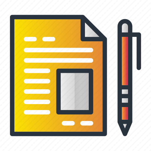 Financial, office, paper, pen, report, statement, business icon - Download on Iconfinder
