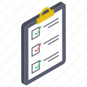 agenda, approved document, checklist, task list, todo list document