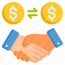 agreement, coin, handshake