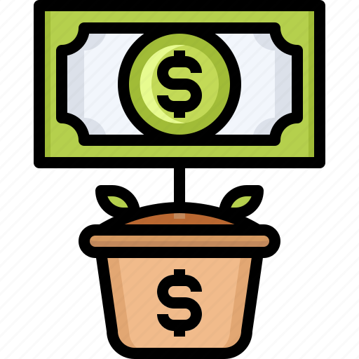 Currency, plant, money, business, growth, investment icon - Download on Iconfinder