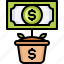 currency, plant, money, business, growth, investment 