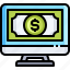 money, monitor, payment, banking, computer, dollar, online 