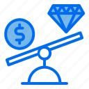 diamond, money, scale, finance 