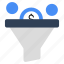 data funnel, data filter, sales funnel, money extraction, money pouring 
