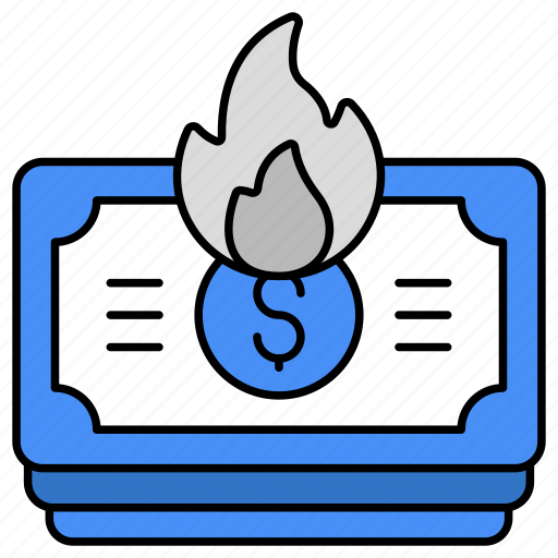 Financial burning, cash burning, money burning, currency burning, dollar burning icon - Download on Iconfinder