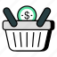 shopping basket, shopping bucket, spending, commerce, grocery basket 