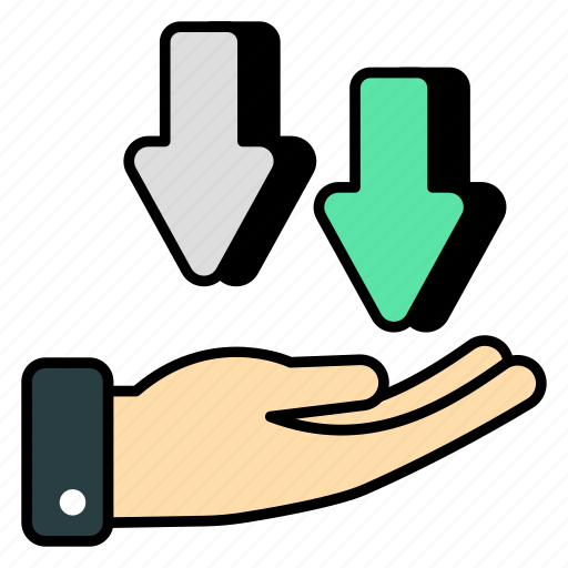 Downward arrows, directional arrows, navigation arrows, pointing arrows, arrowheads icon - Download on Iconfinder