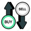 buy and sell, commerce, exchanging arrows, business, trading 
