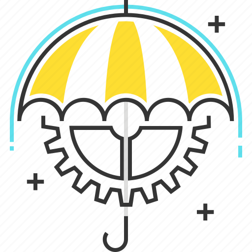 Assurance, cog, gear, rain, risk management, umbrella, wheel icon - Download on Iconfinder