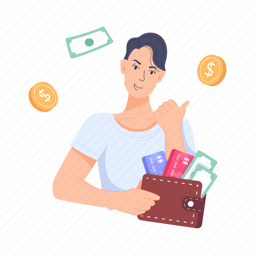 Employee salary, money wallet, cash wallet, money payment, paid employee illustration - Download on Iconfinder
