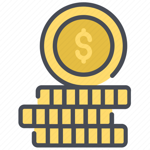 Dollar coins, cash, currency, dollar, business, finance icon - Download on Iconfinder