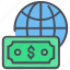 global payment, globe, payment, dollar, banking, business 