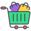 shopping cart, shopping, bags, store, supermarket, retail 