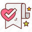 bookmark, tagging, labeling, favored, heart, approved 