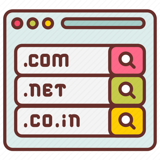 Domain, registration, search, authorization, selecting, site, extensions icon - Download on Iconfinder