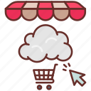 cloud, shopping, online, e, ecommerce, cyber, cart