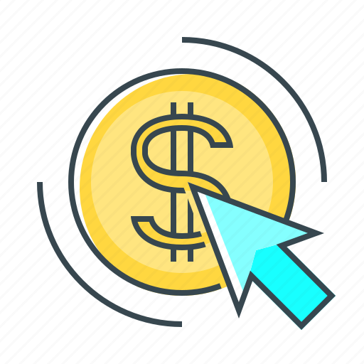 Click, pay, pay per click, dollar, money, payment, coin icon - Download on Iconfinder