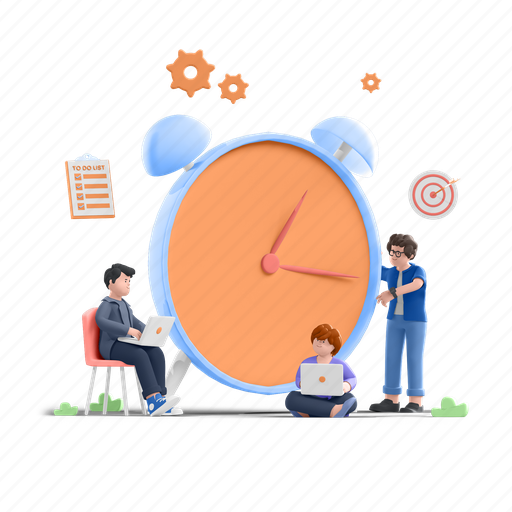 Time, management, schedule, clock 3D illustration - Download on Iconfinder