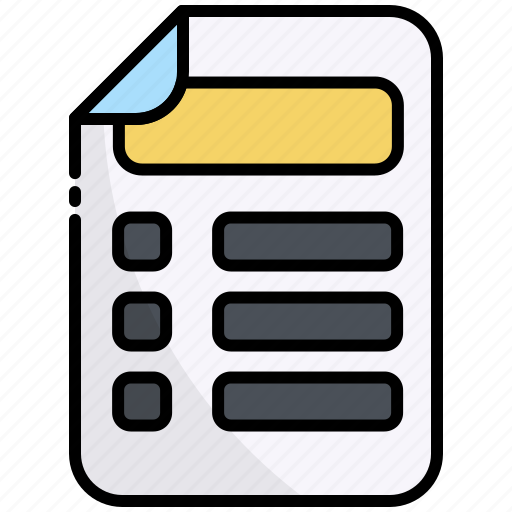 Document, business, paper, finance, list icon - Download on Iconfinder