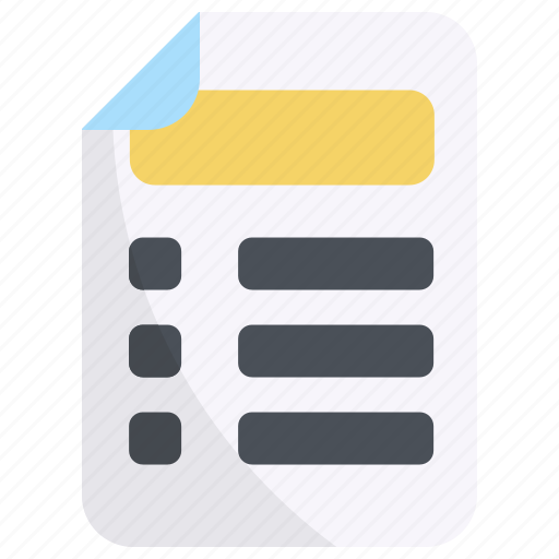 Document, business, paper, finance, list icon - Download on Iconfinder