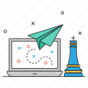 safe, business, planning, business success, paper plane, chess piece, king