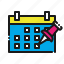 appointment, calendar, date, event, marker, pin, schedule 